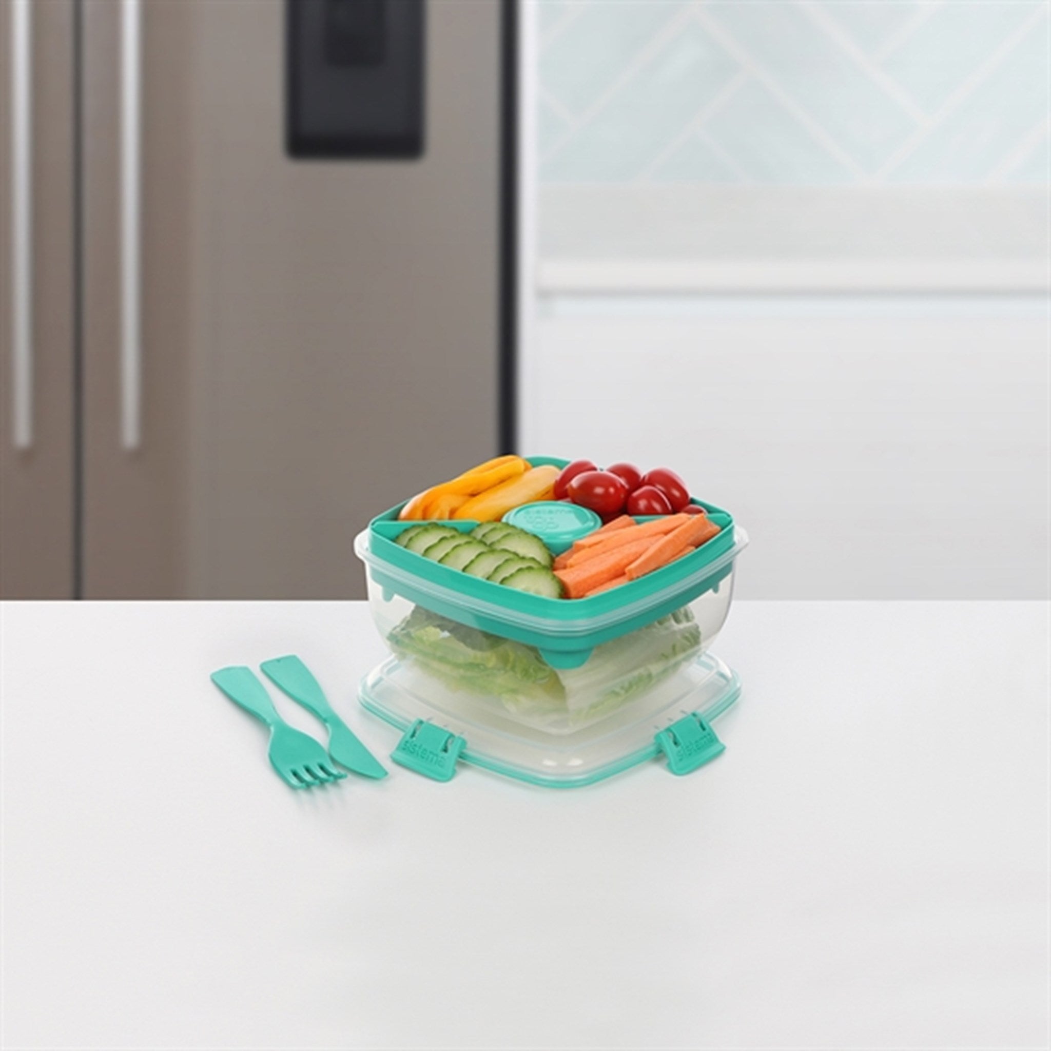 Sistema To Go Salad Lunch Box 1,1 L Minty Teal 2