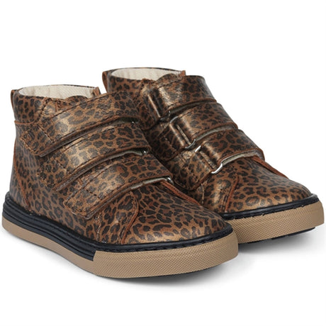 Angulus Tex Sneaker w Velcro Brown Leo