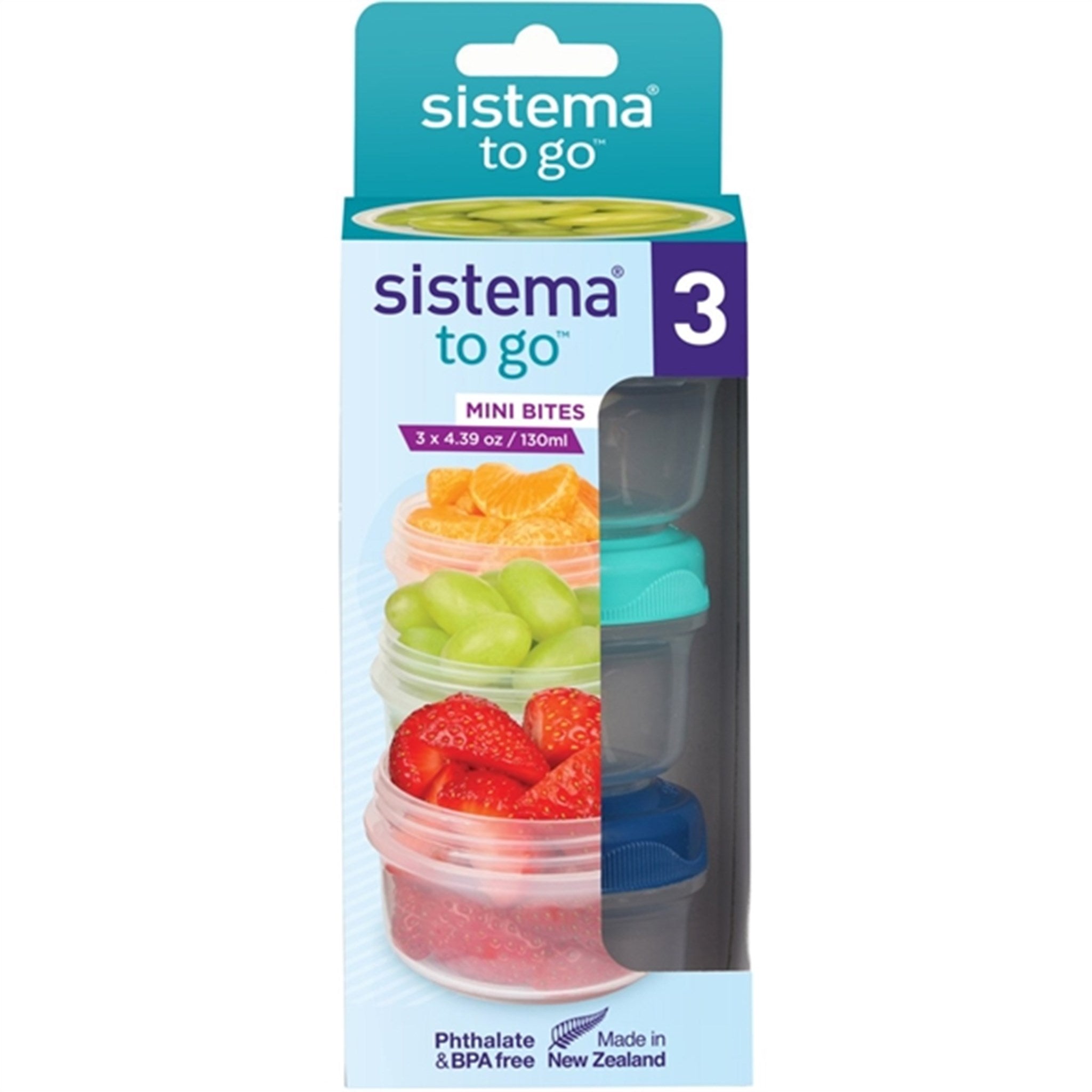 Sistema To Go Mini Bites Food Storage 130 ml Mixed Pack 3-pack 9