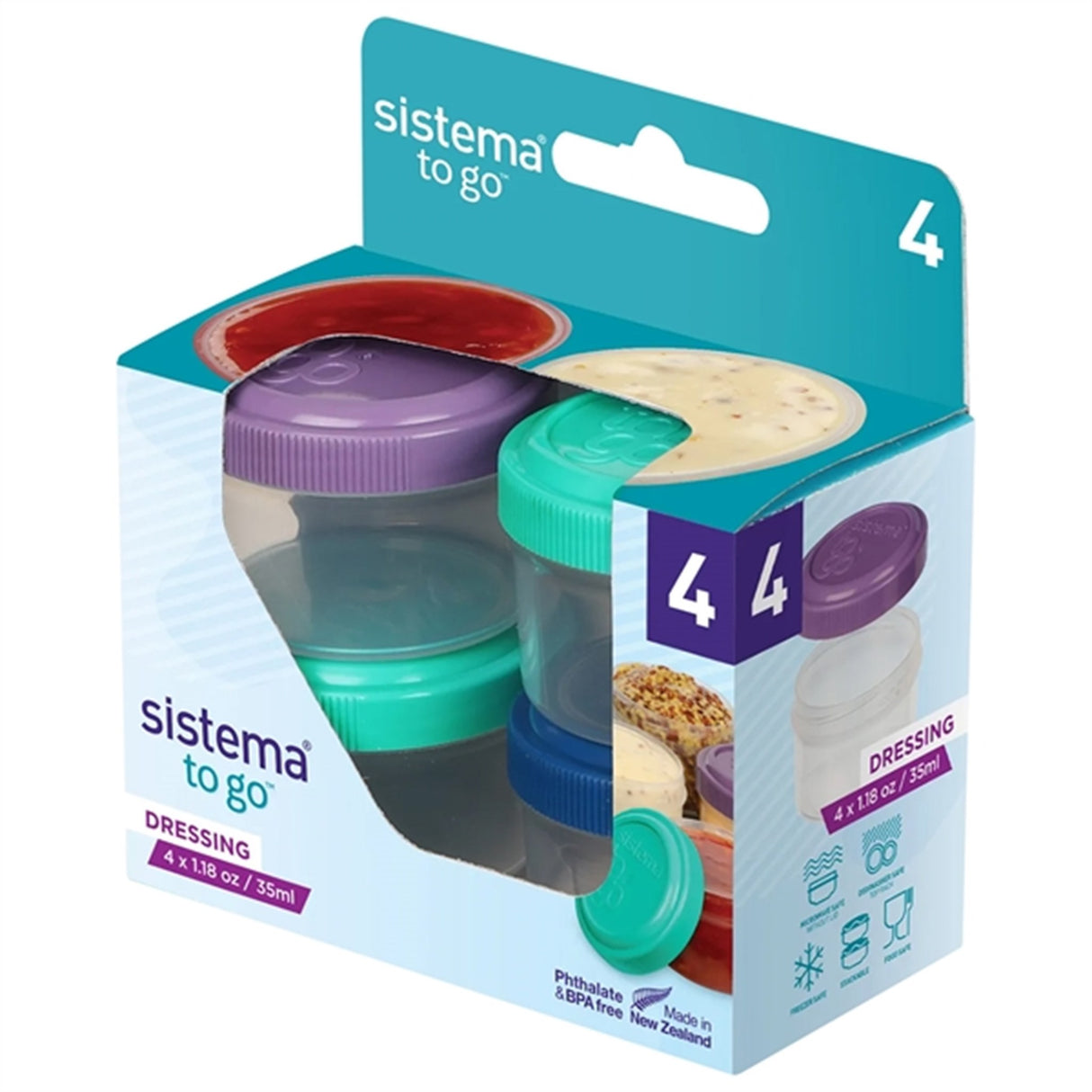 Sistema To Go Dressing Storage Boxes 35 ml 4-pack