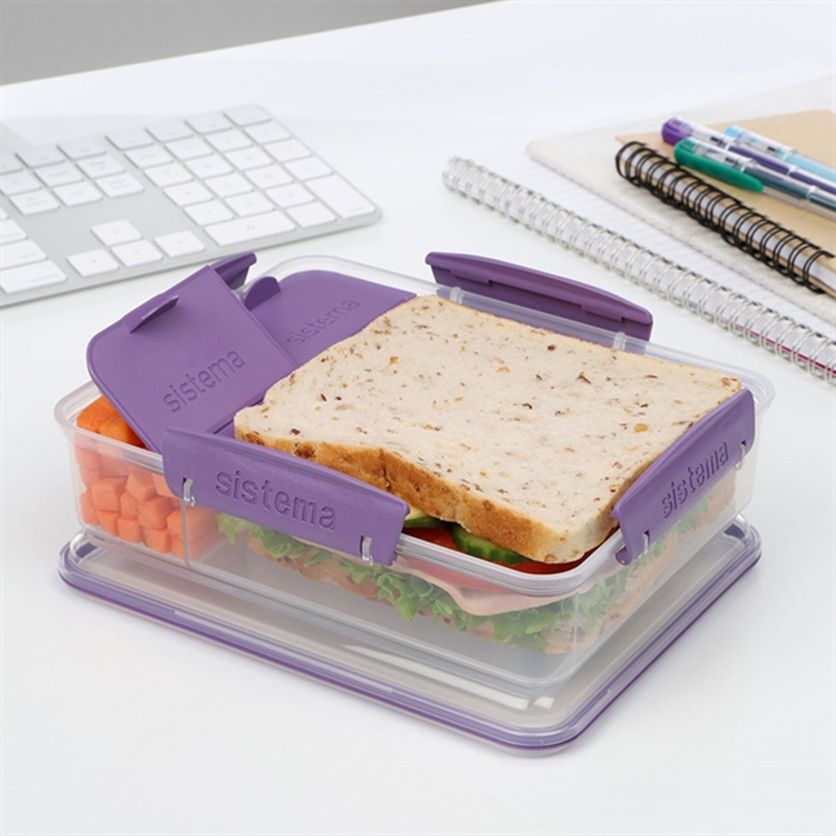 Sistema To Go Snack Attack Duo Lunch Box 975 ml Misty Purple 3