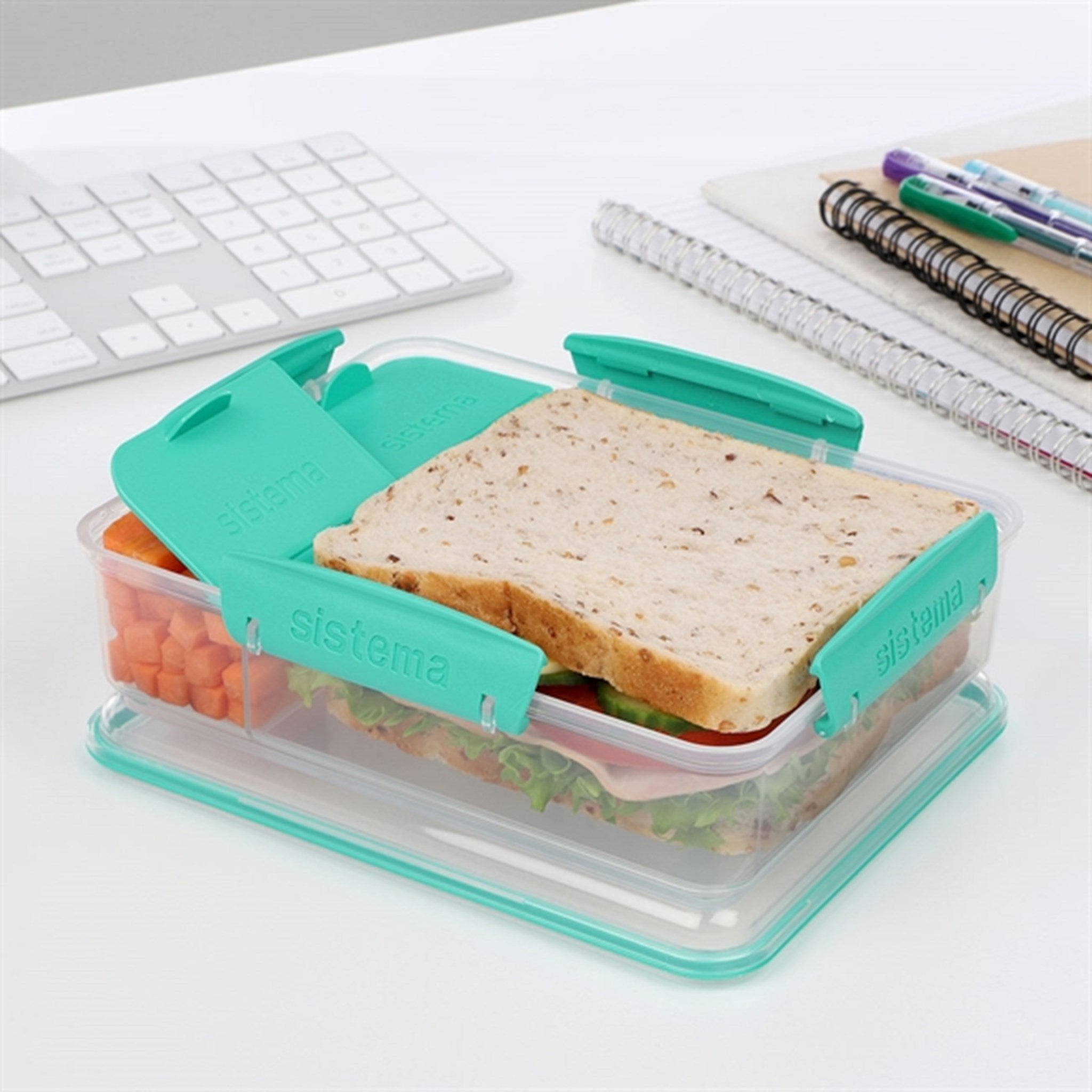 Sistema To Go Snack Attack Duo Lunch Box 975 ml Minty Teal 3