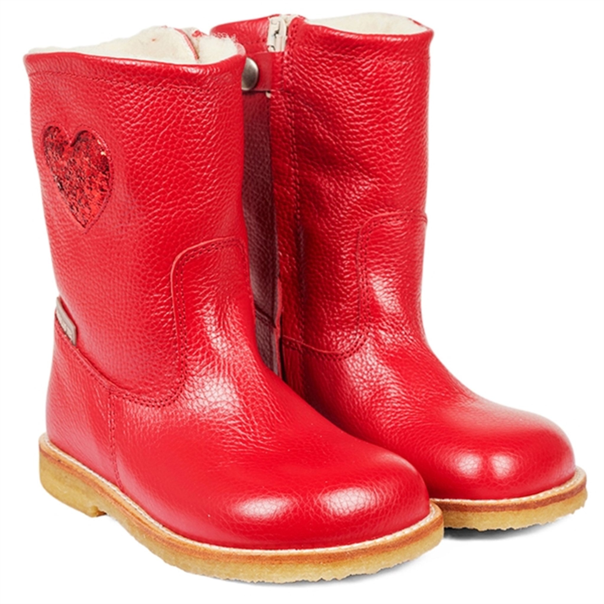 Angulus Tex-Boots With Zipper Red/Red Glitter