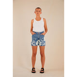 Finger In The Nose Cherryl Bleached Blue White Spots High Waist Shorts 2