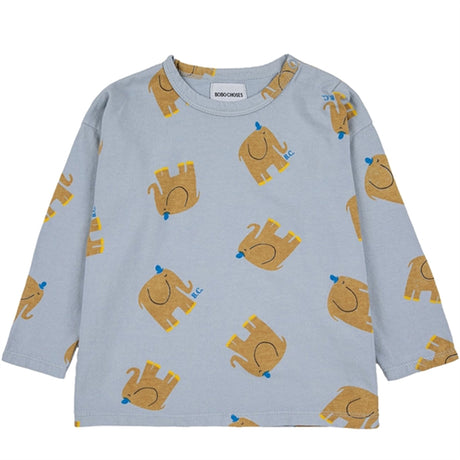 Bobo Choses Light Blue The Elephant Blouse AOP