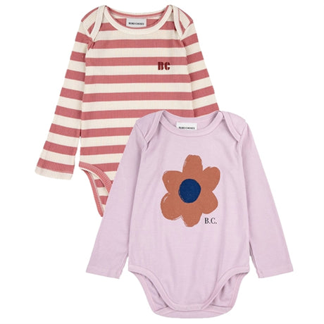 Bobo Choses Burgundy Red Maroon Stripes Body 2-pack