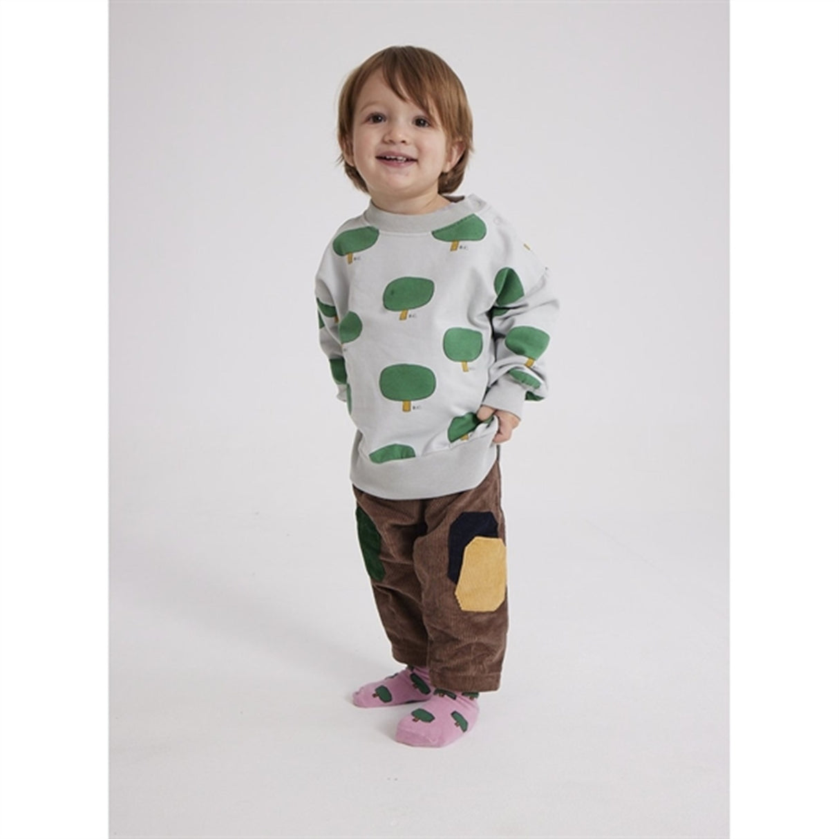 Bobo Choses Brown Color Block Corduroy Pants 3