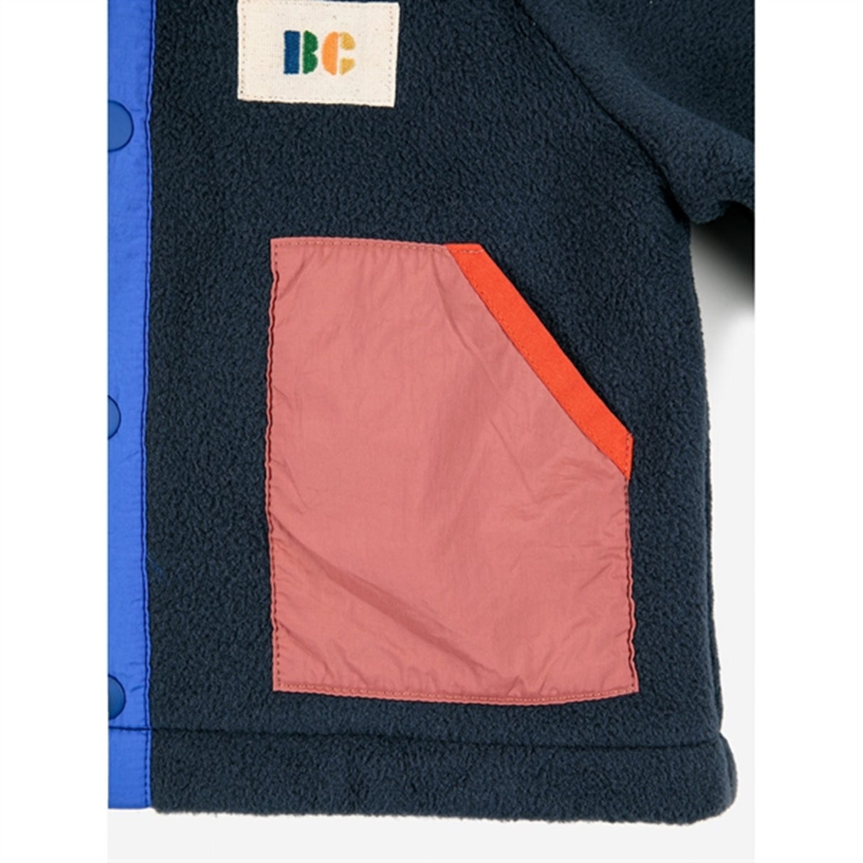 Bobo Choses Midnight Blue Color Block Polar Hooded Jacket 3