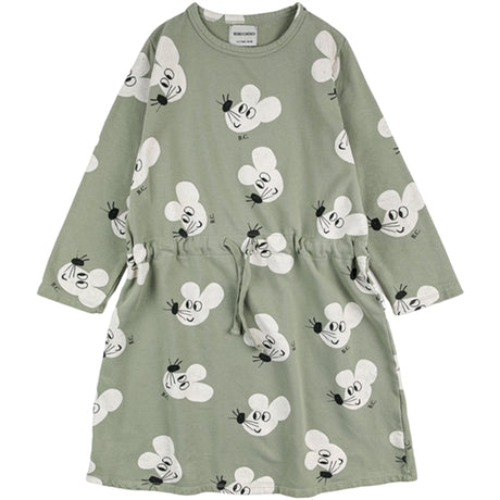 Bobo Choses Light Green Mouse Dress AOP