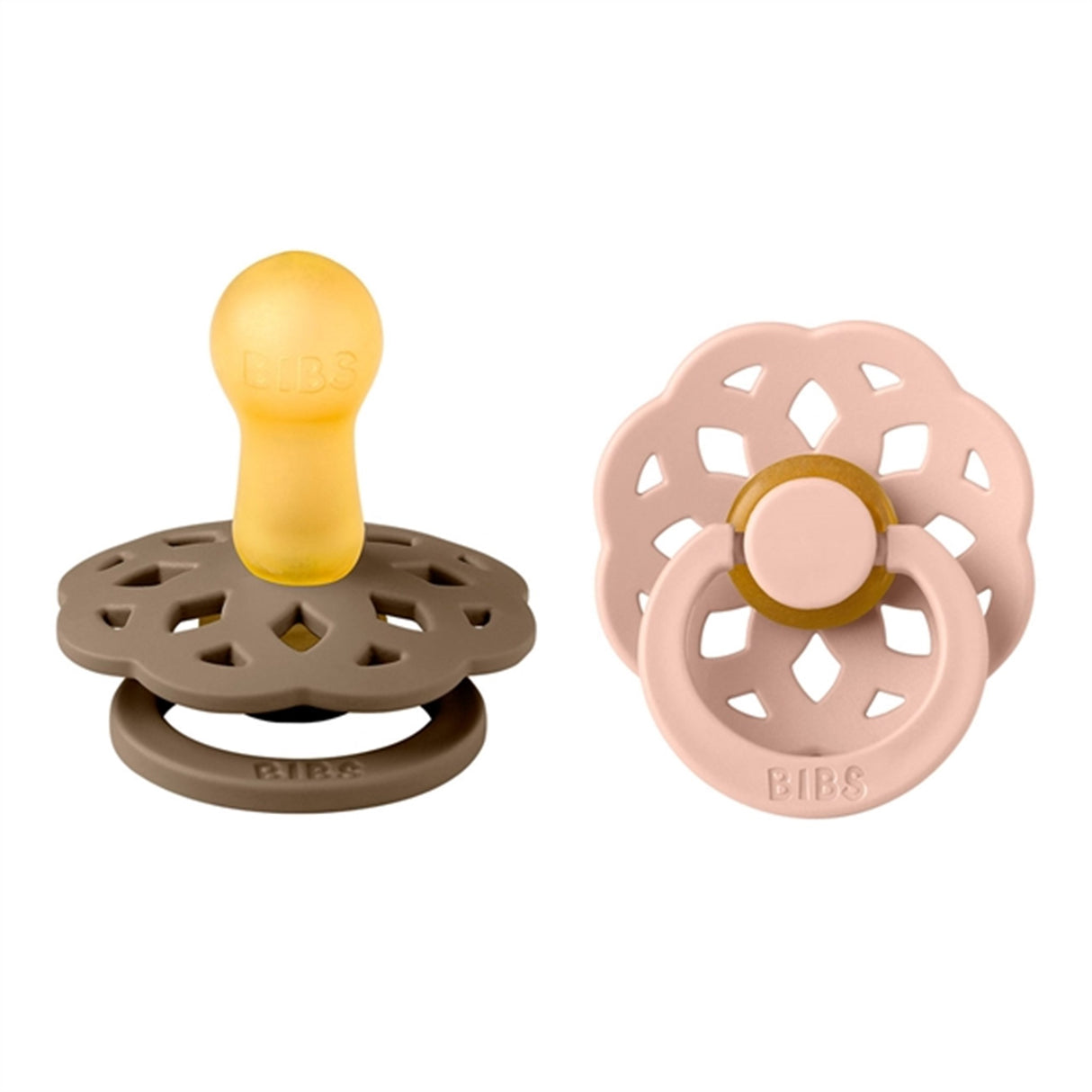 Bibs Boheme Latex Pacifier 2-pack Dark Oak/Blush