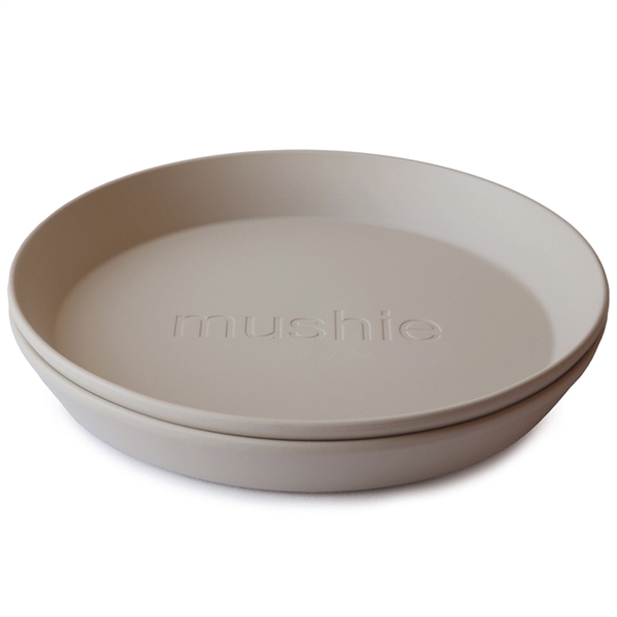 Mushie Plate Round 2-pack Vanilla