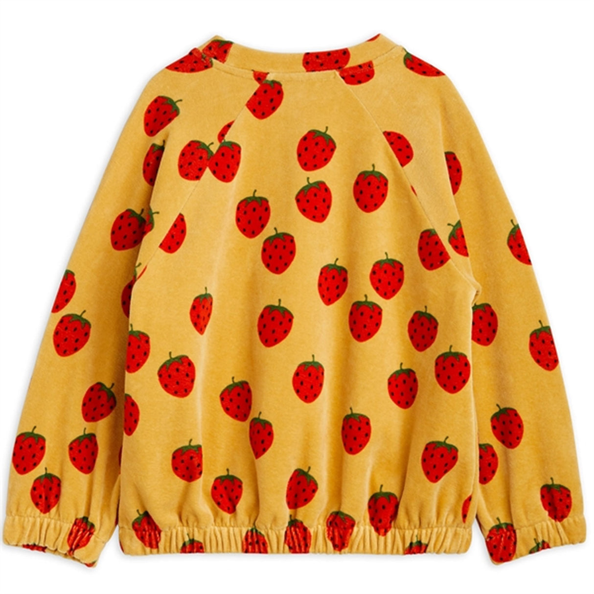 Mini Rodini Beige Strawberries Velour Aop Sweatshirt 4