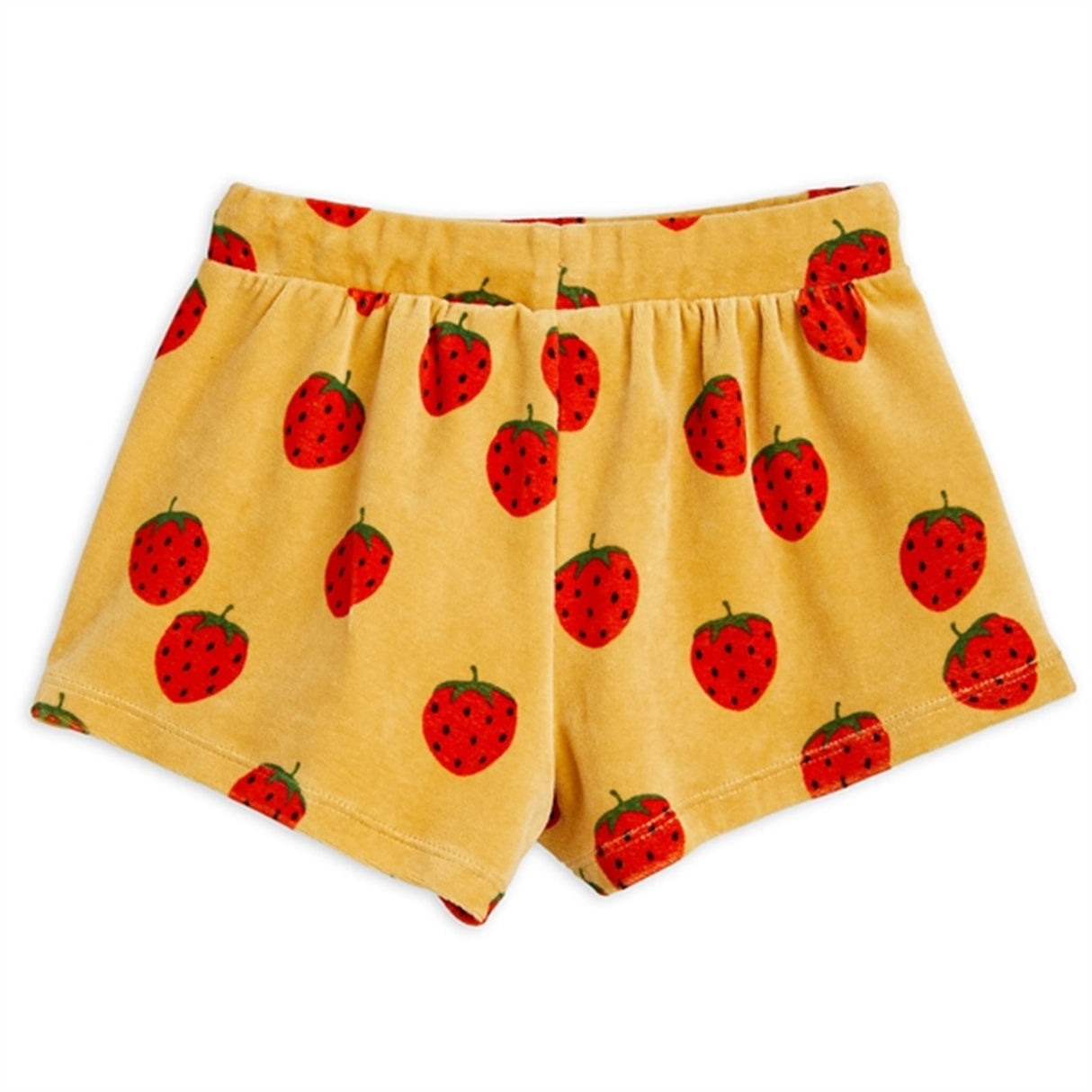 Mini Rodini Beige Strawberries Velour Aop Shorts 4