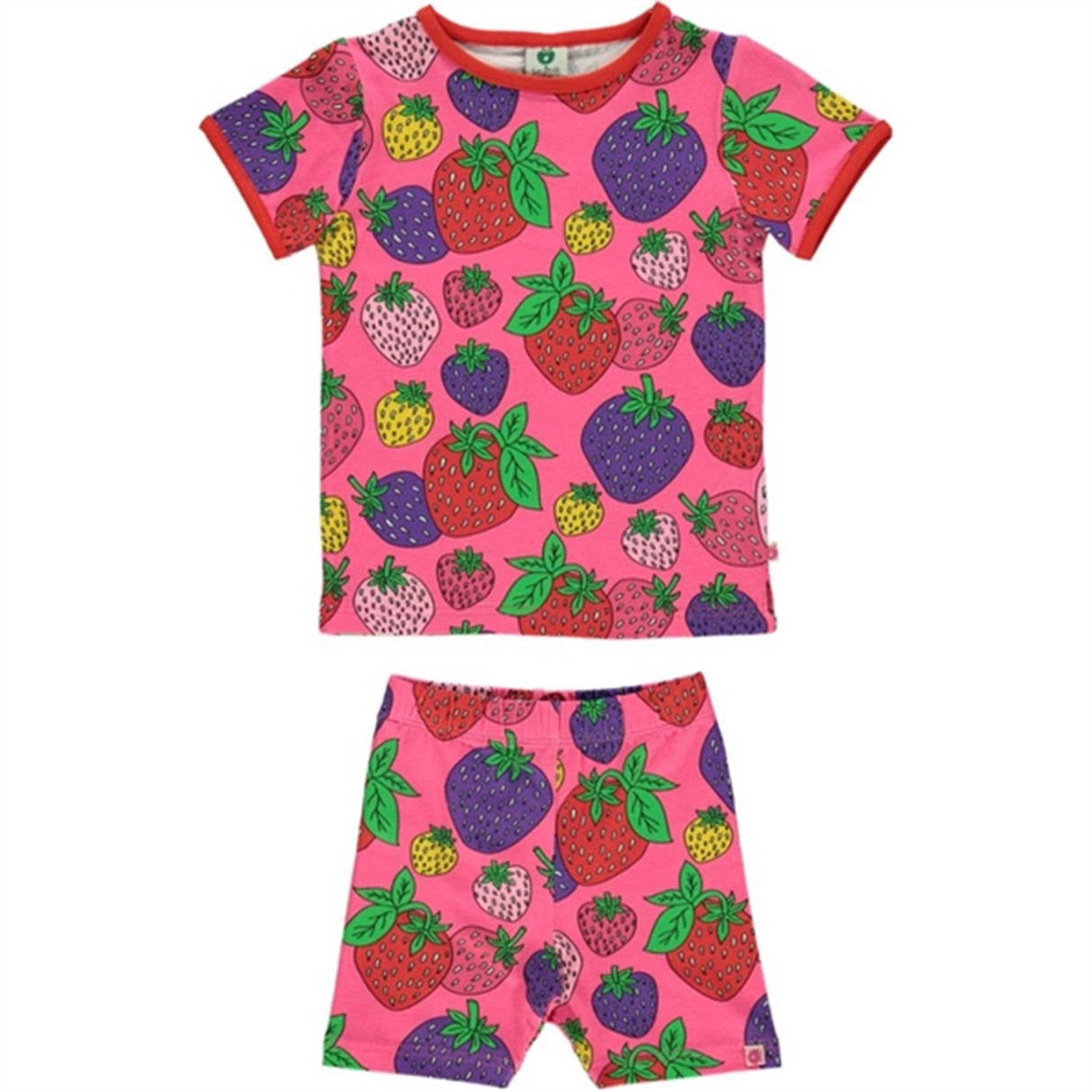 Småfolk Pink Strawberry T-shirt & Shorts Set