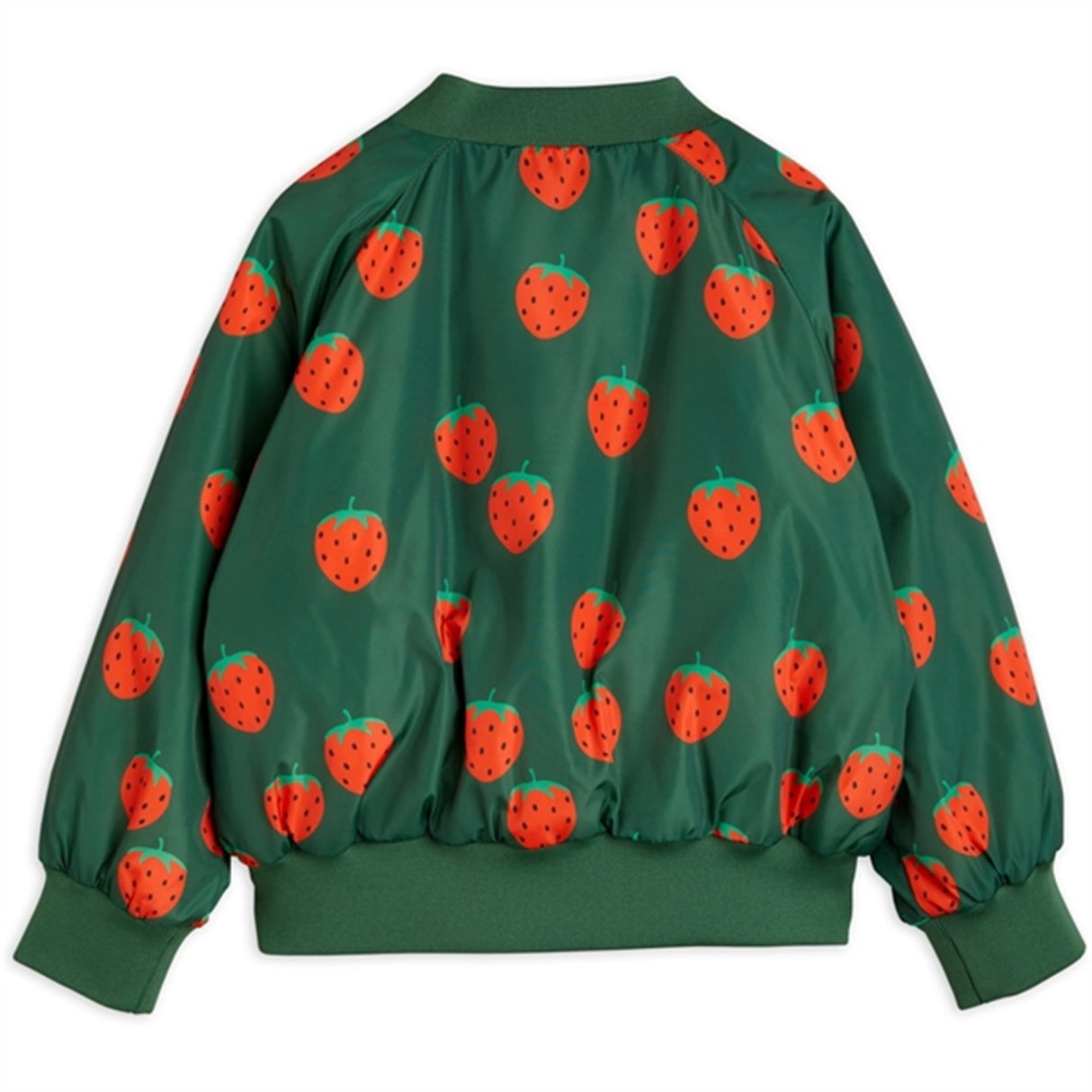 Mini Rodini Strawberries Aop Woven Baseball Jacket Green 5