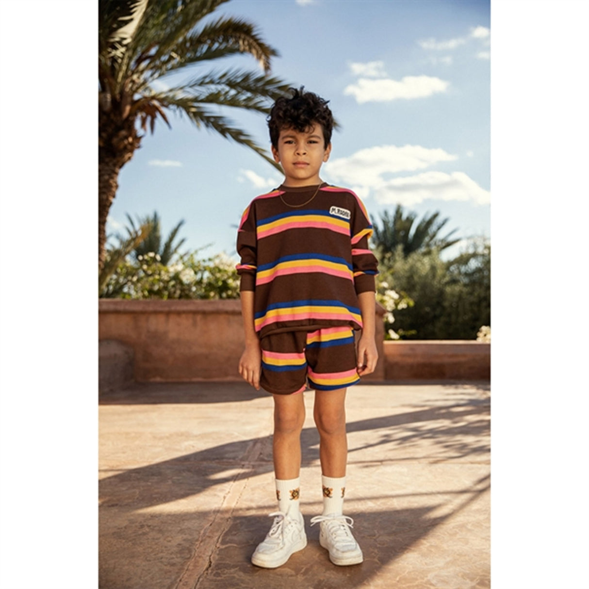 Mini Rodini Stripe Sweatshorts Brown 5