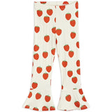 Mini Rodini Strawberries Aop Flared Pants Offwhite