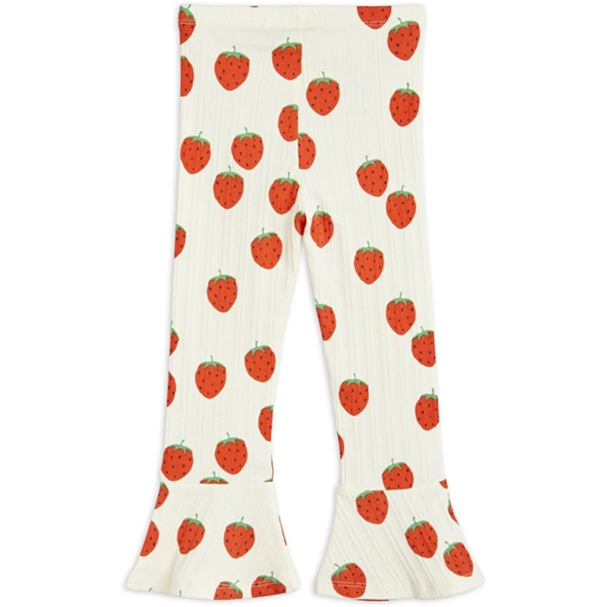 Mini Rodini Strawberries Aop Flared Pants Offwhite 2