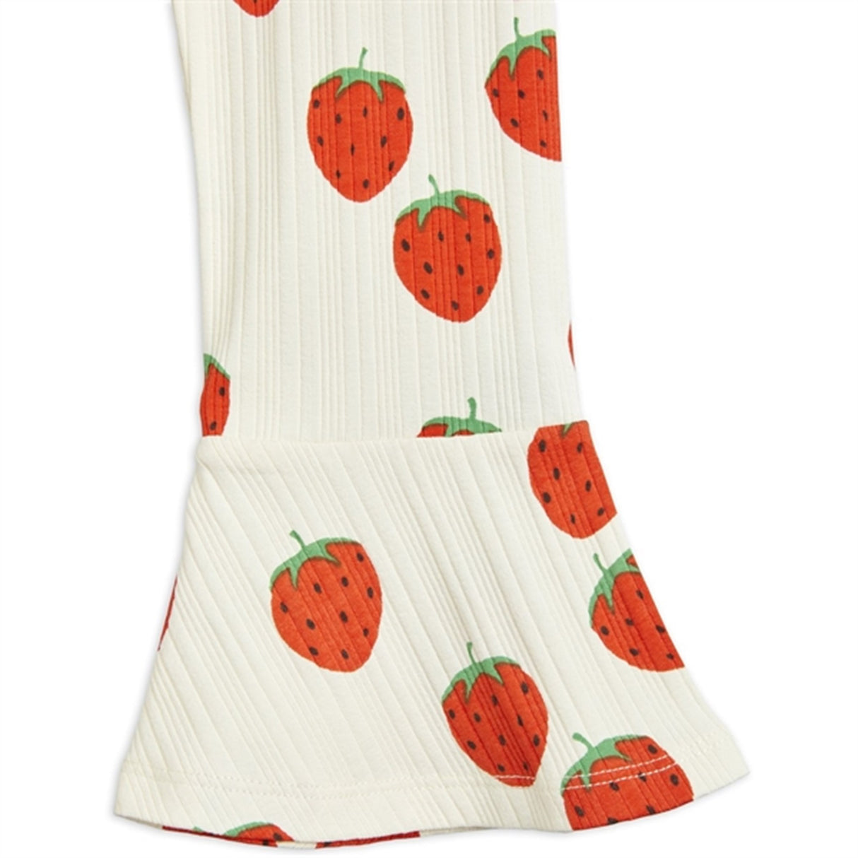 Mini Rodini Strawberries Aop Flared Pants Offwhite 3