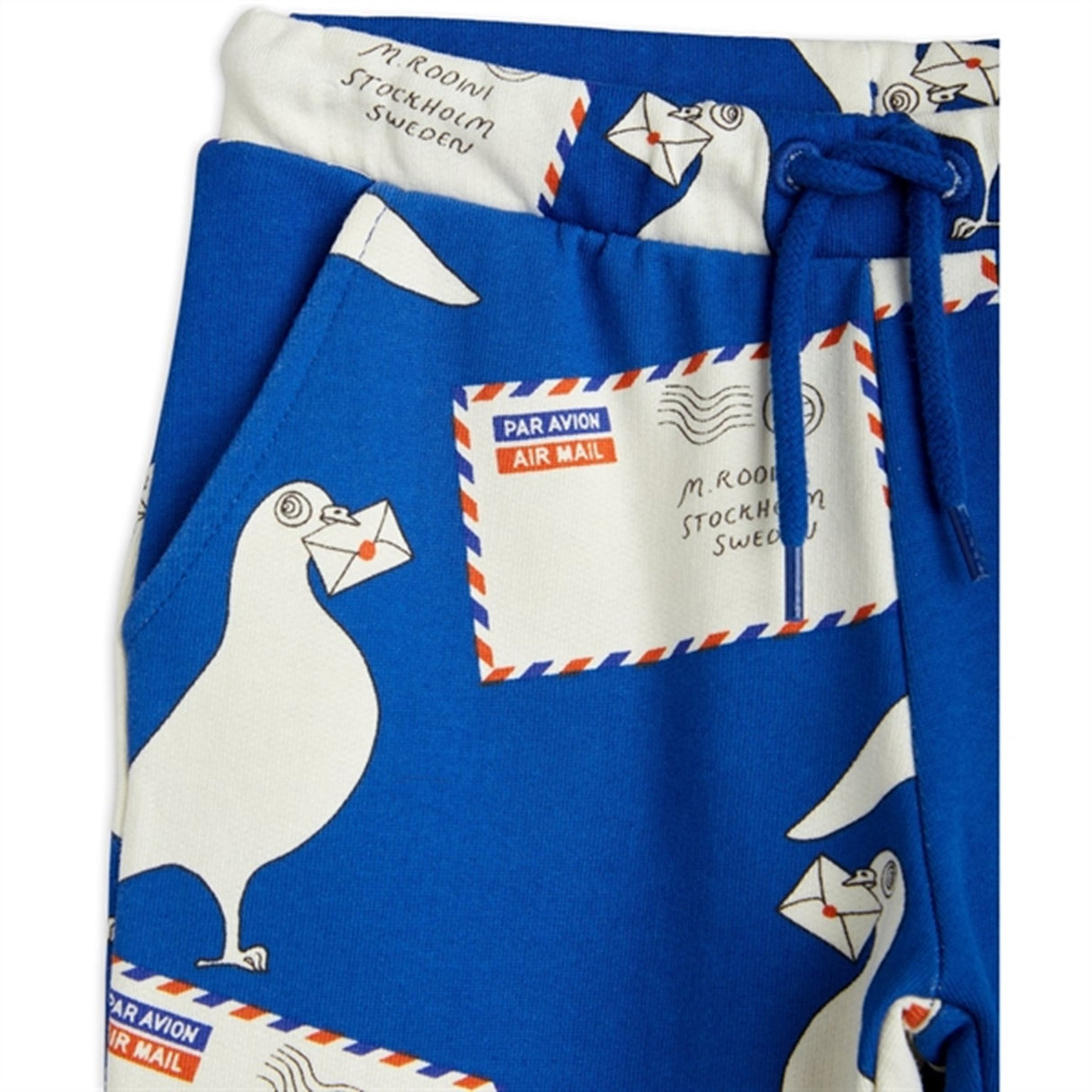 Mini Rodini Pigeons Aop Sweatpants Blue 2