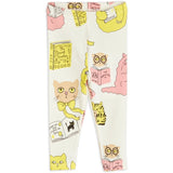 Mini Rodini Cats Aop Baby Leggings Offwhite