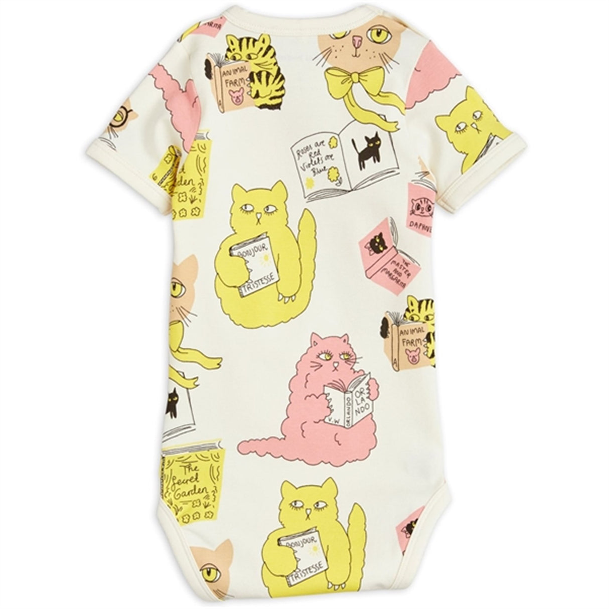 Mini Rodini Cats Aop Ss Body Offwhite 4