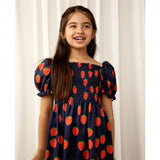 Mini Rodini Strawberries Aop Woven Ss Dress Blue 6