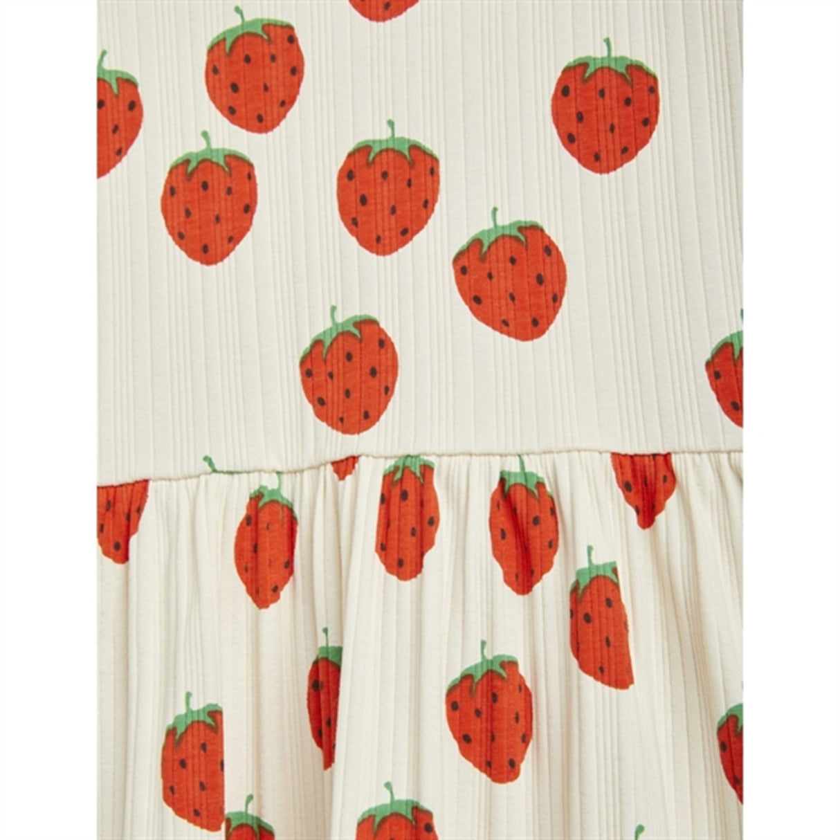 Mini Rodini Strawberries Aop Trumpet Sleeve Dress Offwhite 2