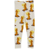 Mini Rodini Unicorn Seahorse AOP Leggings Brown