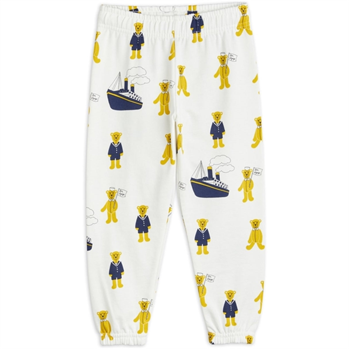 Mini Rodini Teddybears AOP Sweatpants White