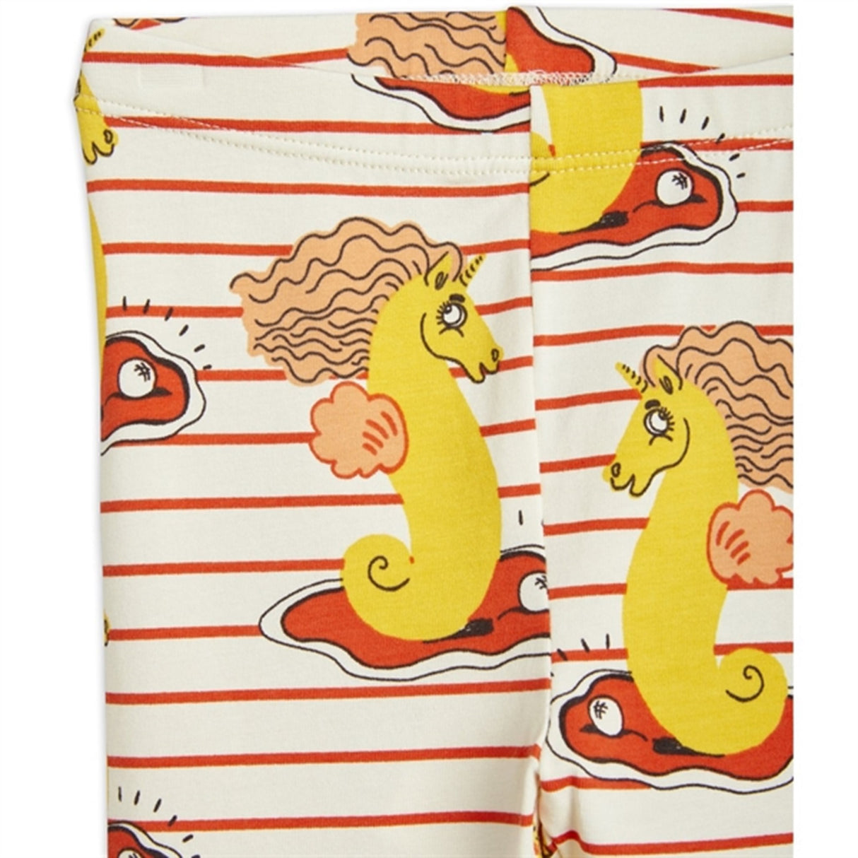 Mini Rodini Unicorn Seahorse AOP Baby Leggings Red 2