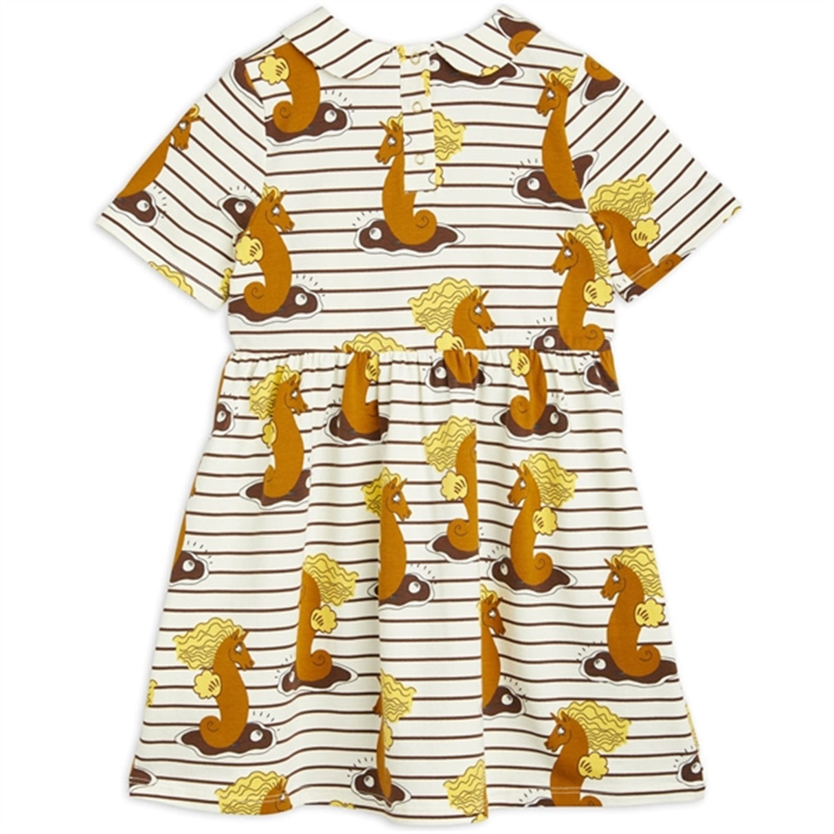 Mini Rodini Unicorn Seahorse AOP Dress Brown 4