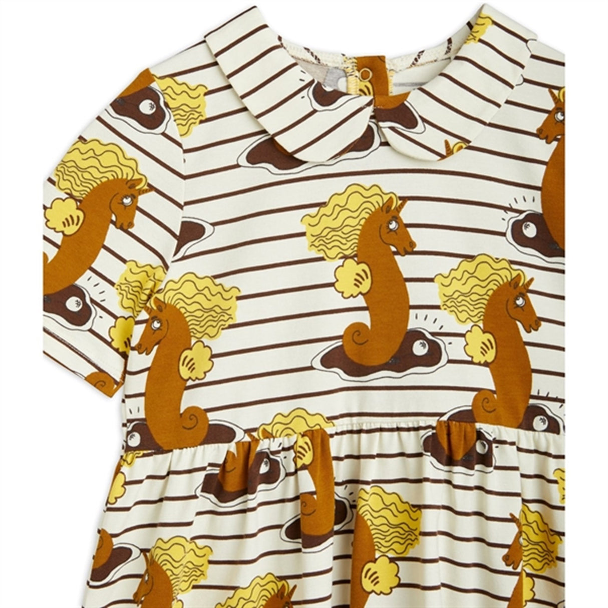 Mini Rodini Unicorn Seahorse AOP Dress Brown 2