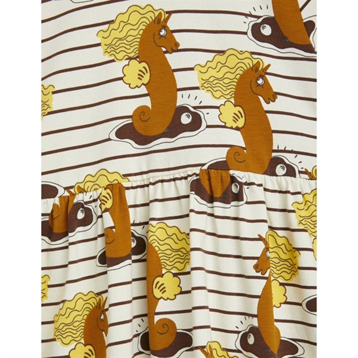 Mini Rodini Unicorn Seahorse AOP Dress Brown 3