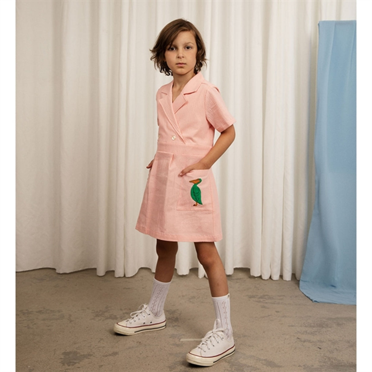 Mini Rodini Pelican Woven Dress Pink 6