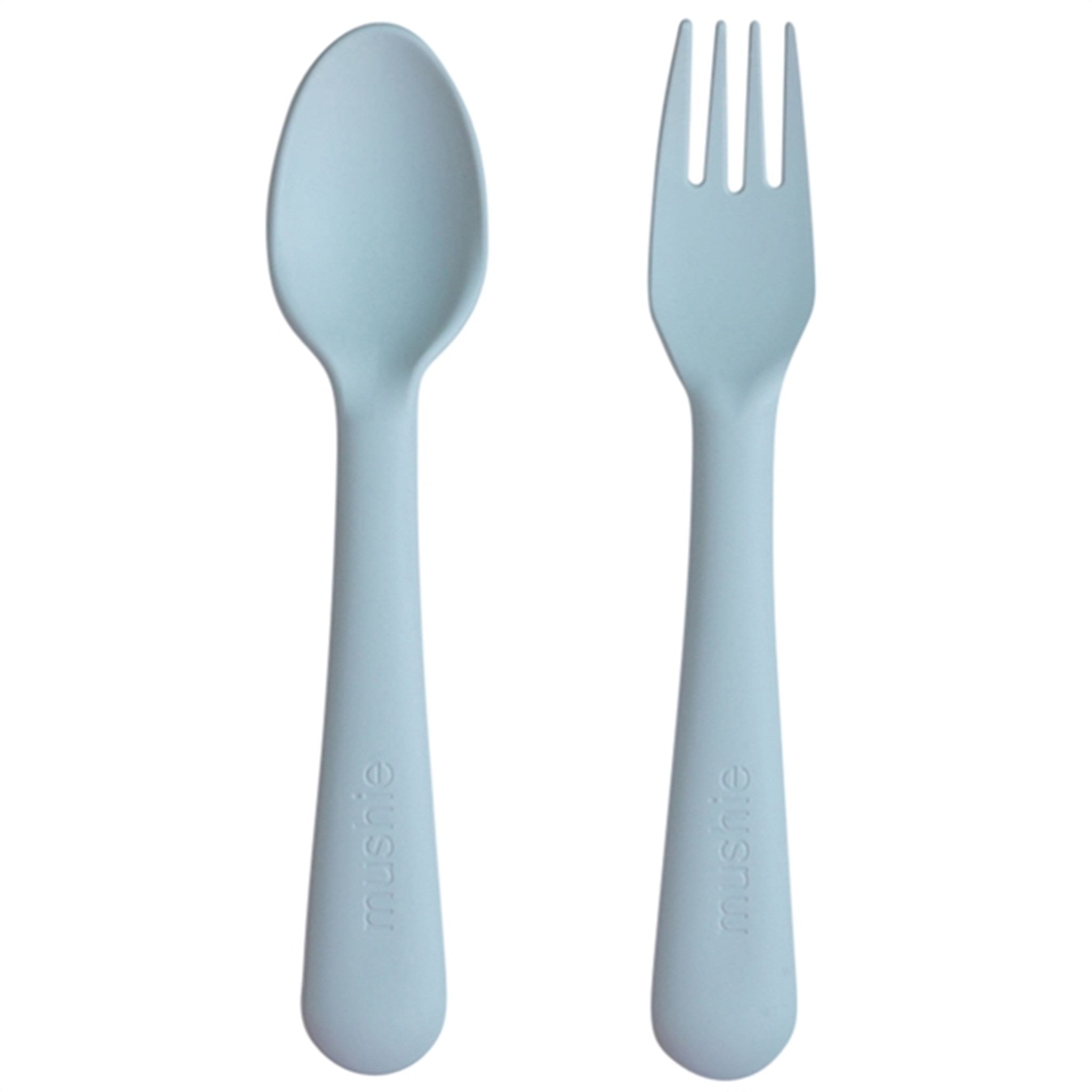 Mushie Fork And Spoon Set Powder Blue
