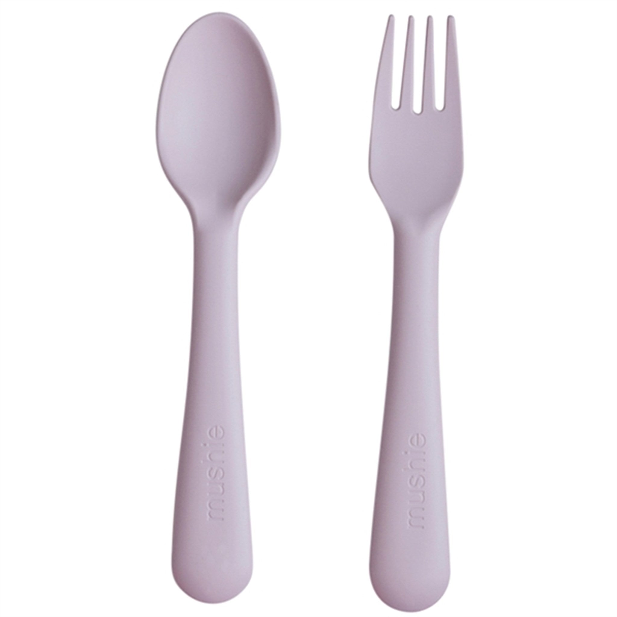 Mushie Fork And Spoon Set Soft Lilac