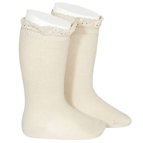 Cóndor Knee Socks w/ Lace Edge Linen