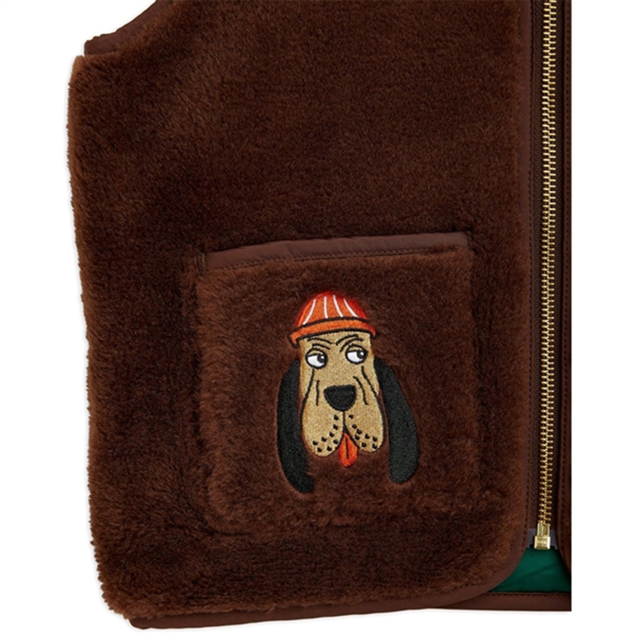 Mini Rodini Bloodhound Faux Fur Vest Brown 4