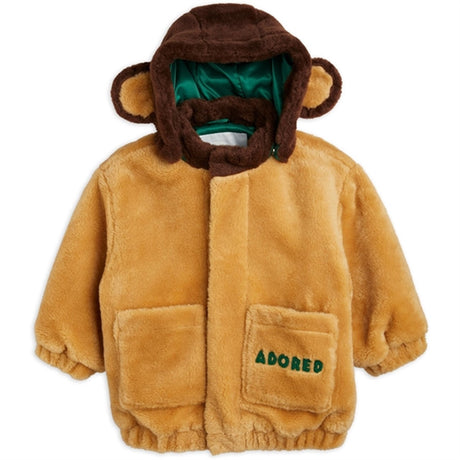 Mini Rodini Adored Faux Fur Hooded Jacket Beige