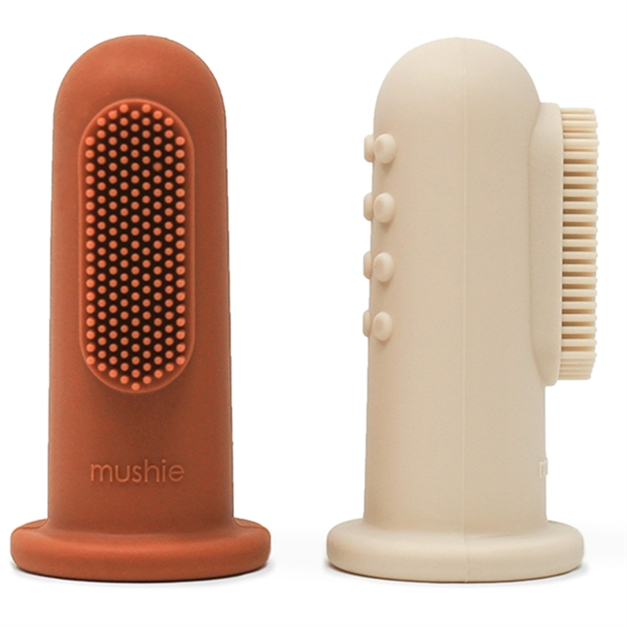 Mushie Finger Toothbrush 2-pack Clay/Shifting Sand