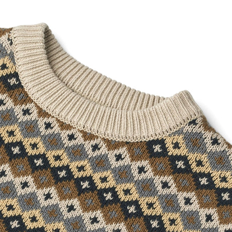 Wheat Multi Blue Elias Jacquard Pullover 2