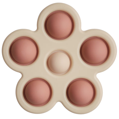 Mushie Press Toy Flower Rose/Blush/Shifting Sand