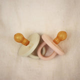 Hevea Bumi Bébé Pacifiers Round 2-pack Rose & Sage