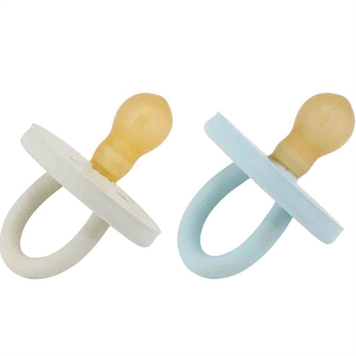 Hevea Bumi Bébé Pacifiers Round 2-pack Denim & Sage