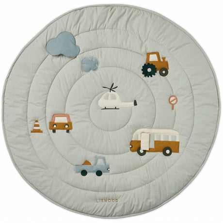 Liewood Neel Activity Blanket Vehicles Dove Blue Mix