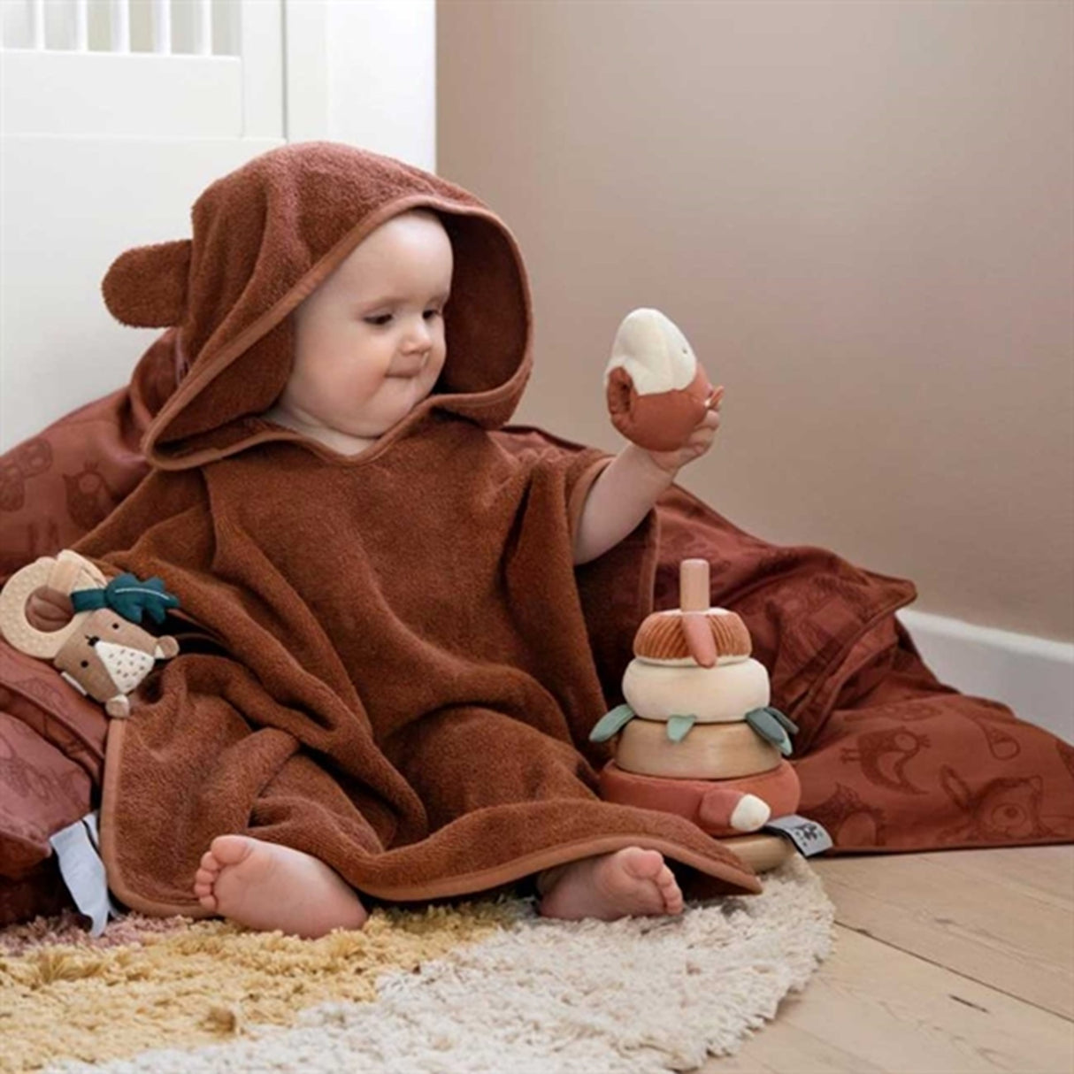 Sebra Rainbow Floor Mat Woven Sunset Rose