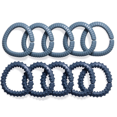 Sebra Toy Rings 10-pack Vintage Blue