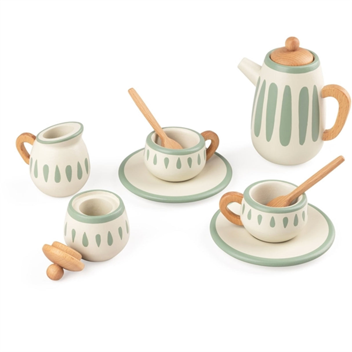 Sebra Tea Set Classic White/Sage