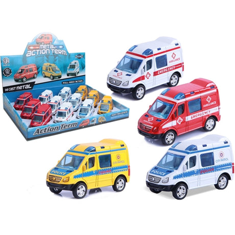 Magni Emergency Vehicles with Pull Back Blue/White